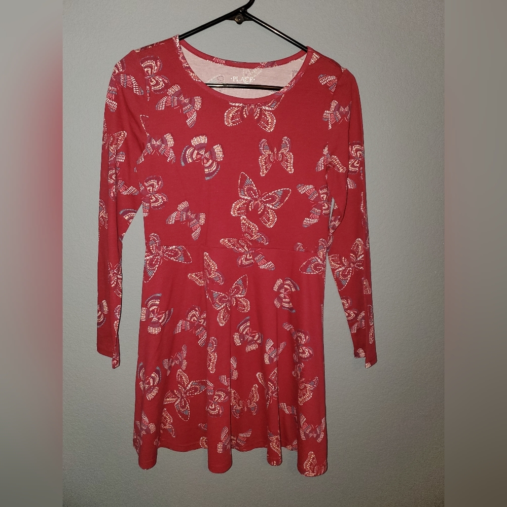 Children's Place Skater Dress Butterflies Pink XL
